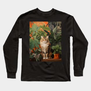 Purrfect Harmony: Cats and Plants Long Sleeve T-Shirt